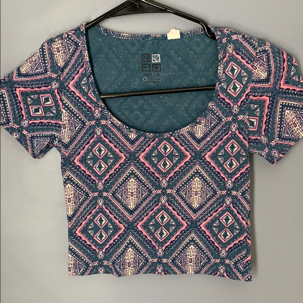 Geometric Nollie Crop top sz xs